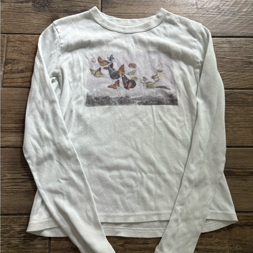 brandy melville john galt long sleeve butterfly fairy tee